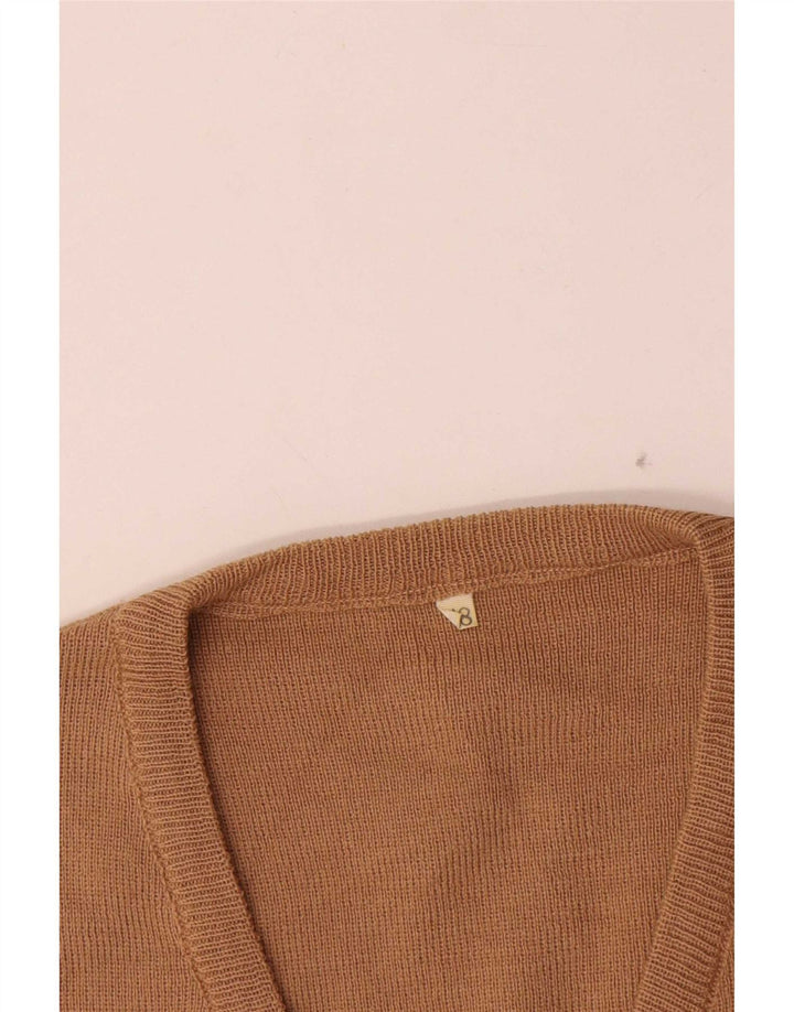 Vintage Hombres Chaleco Tank Top IT 48 Lana Beige Mediana