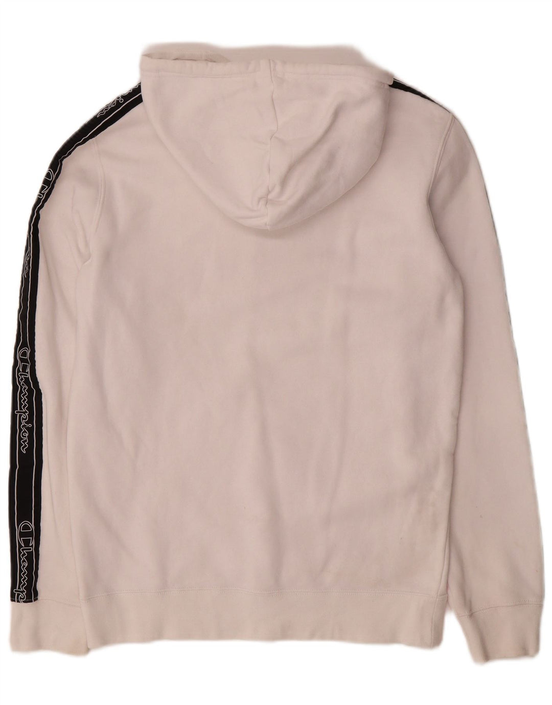 CHAMPION Jersey con capucha gráfica para hombre Small White Colorblock