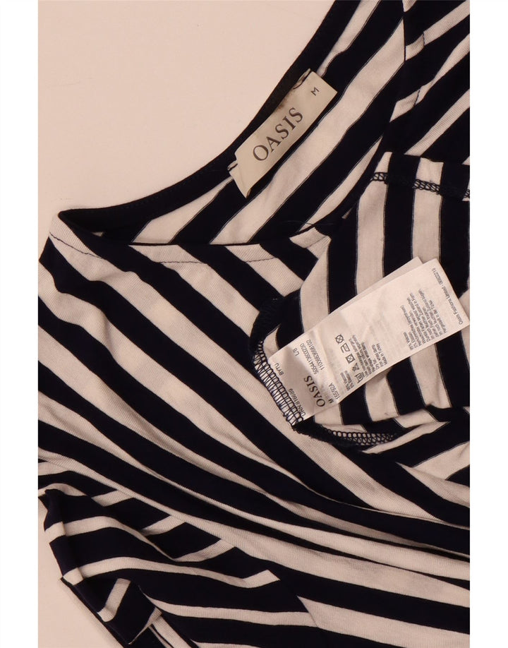 Oasis Vestido Asimétrico con Lazo Delantero para Mujer UK 40 Mediano Azul Marino A Rayas
