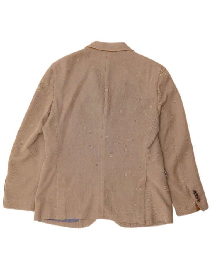 Massimo Dutti Chaqueta Blazer de Punto con 2 Botones para Hombre EU 52 Grande Algodón Beige