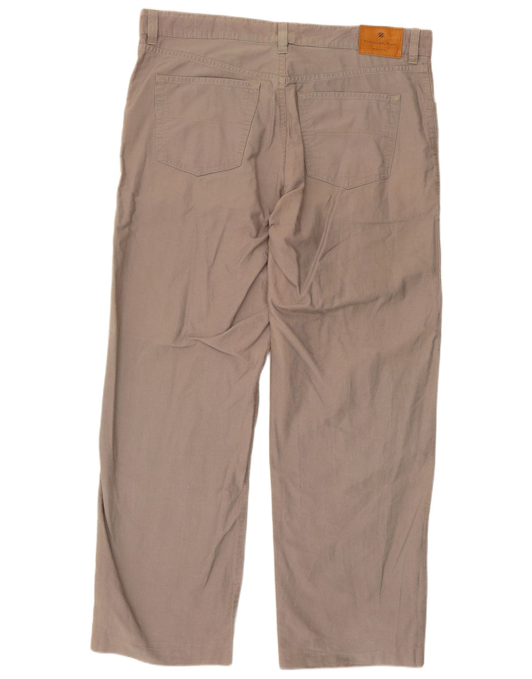 ERMENEGILDO ZEGNA Pantalones rectos informales para hombre W42 L30 Algodón gris