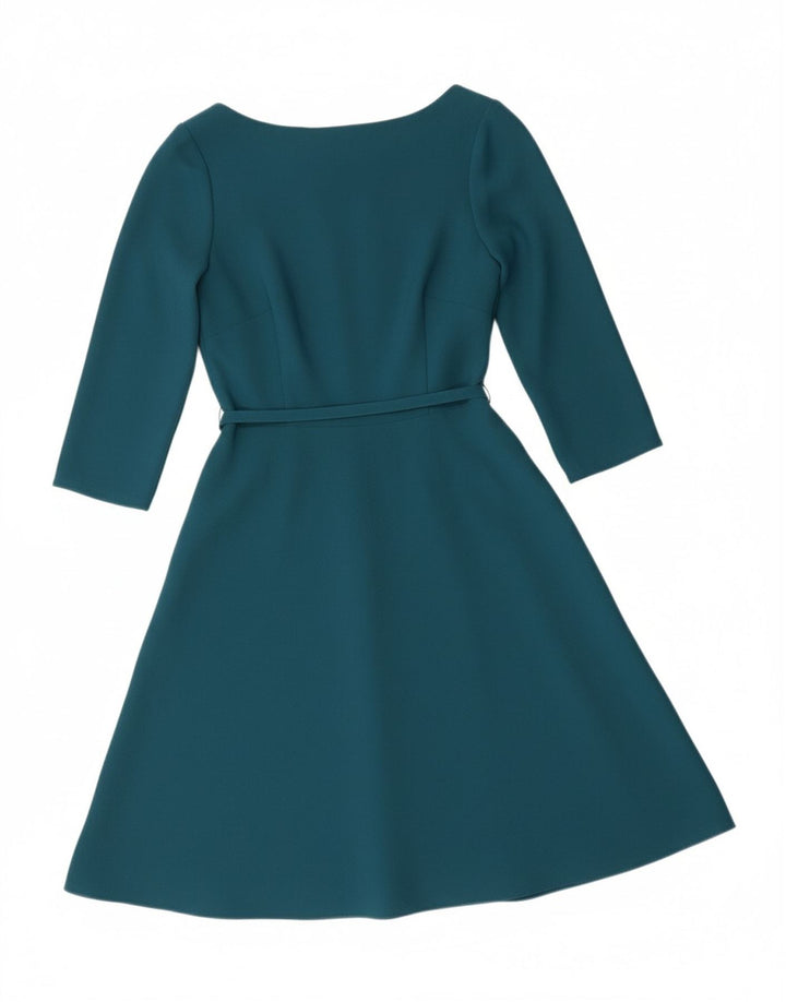 COAST Womens 3/4 Sleeve A-Line Dress UK 10 Small Blue Polyester Vintage Coast and Second-Hand Coast from Messina Hembry 