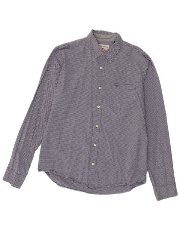 DOCKERS Camisa Hombre Algodón Vichy Azul Medio