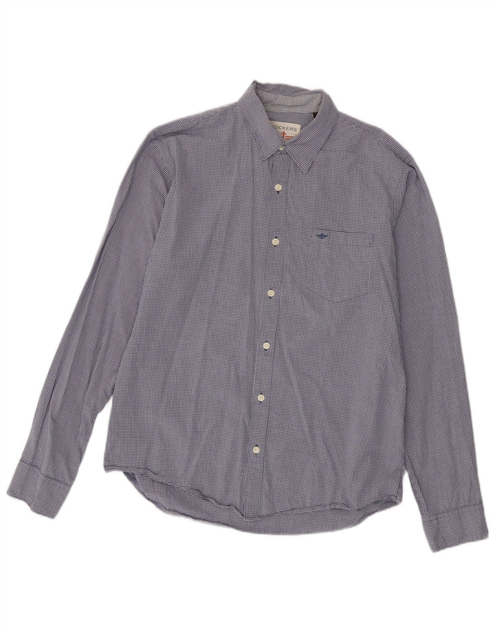 DOCKERS Camisa Hombre Algodón Vichy Azul Medio