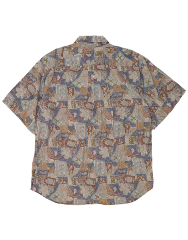 FILA Camisa de manga corta para hombre 2XL Algodón floral multicolor