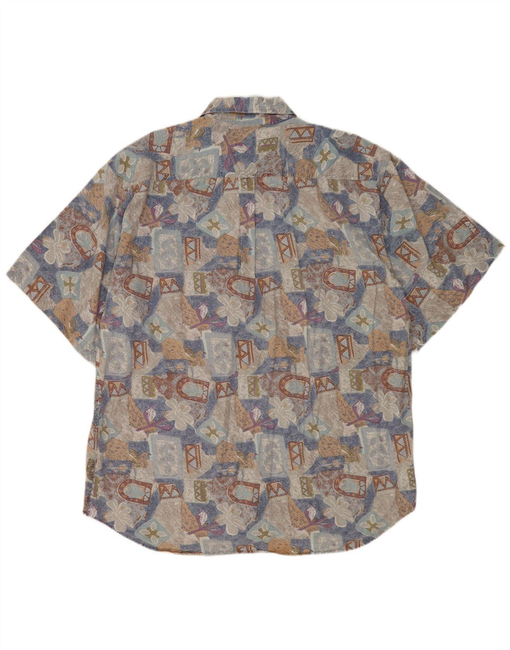 FILA Camisa de manga corta para hombre 2XL Algodón floral multicolor