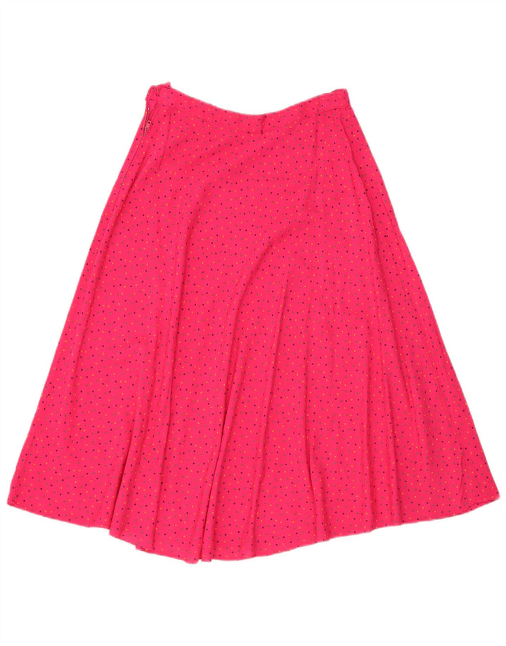 Vintage mujer A-Line falda W26 pequeño rosa manchado
