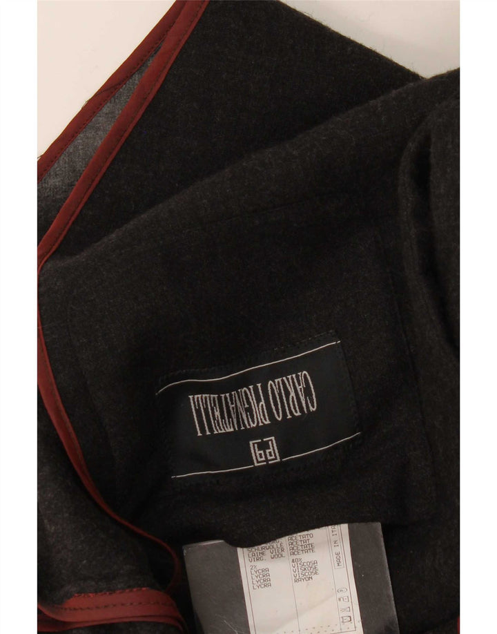 Carlo Pignatelli Chaqueta tipo blazer de 4 botones para hombre UK 36 Small Black Wool