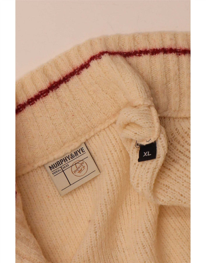 Murphy & Nye Suéter tipo cárdigan para hombre XL Blanco roto