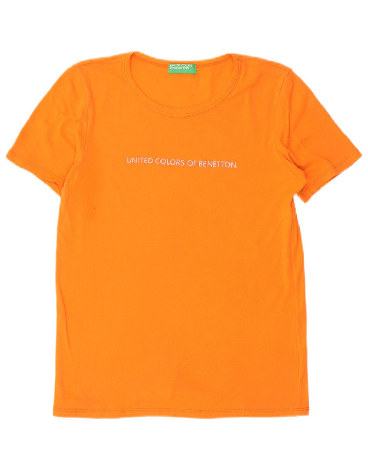 Benetton Camiseta Estampada para Mujer ES 44 Medio Naranja