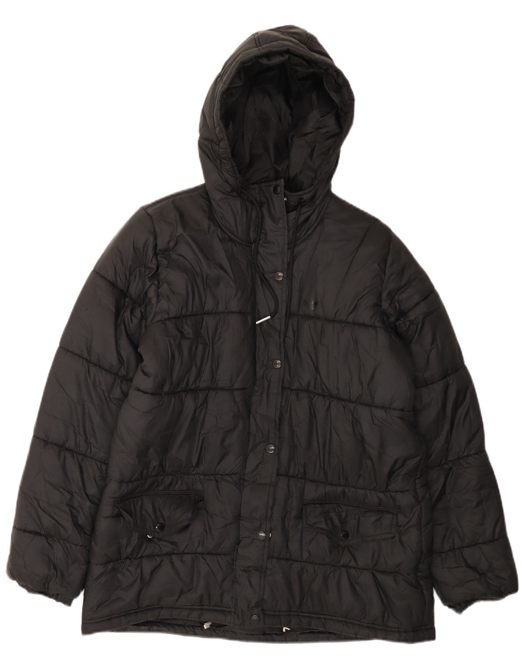 Adidas Chaqueta acolchada con capucha para mujer EU 40 Mediana Negro Poliéster