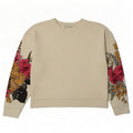 Zara Mujer Gráfico Sudadera De Gran Tamaño Jersey Reino Unido 44 Mediano Blanco Floral
