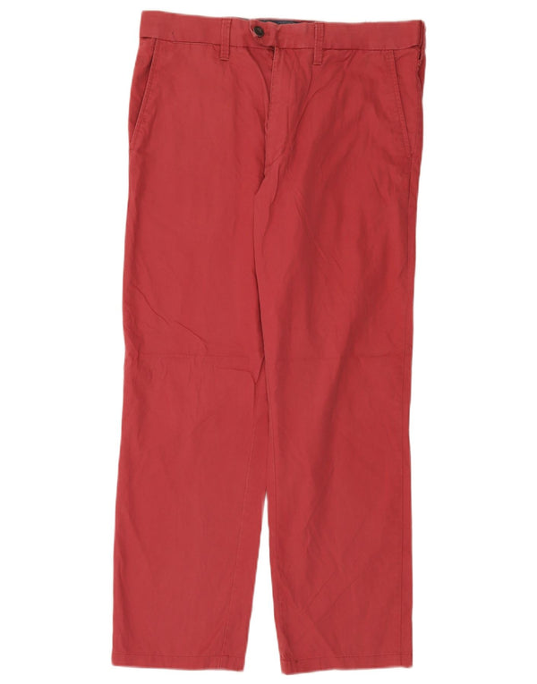 Marks & Spencer Pantalón de traje regular recto para hombre W32 L28 Algodón rosa