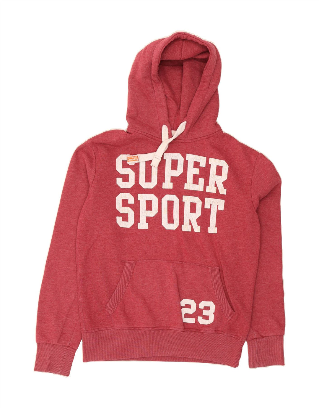 SUPERDRY Mens Graphic Hoodie Jumper Medium Pink Cotton Vintage Superdry and Second-Hand Superdry from Messina Hembry 
