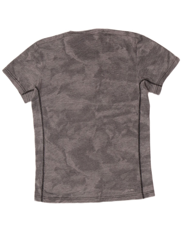 Adidas Mens Climalite Camiseta Top Pequeño Gris Camuflaje Poliéster