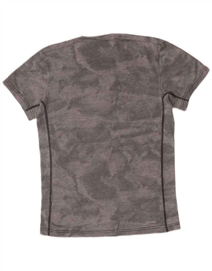 Adidas Mens Climalite Camiseta Top Pequeño Gris Camuflaje Poliéster