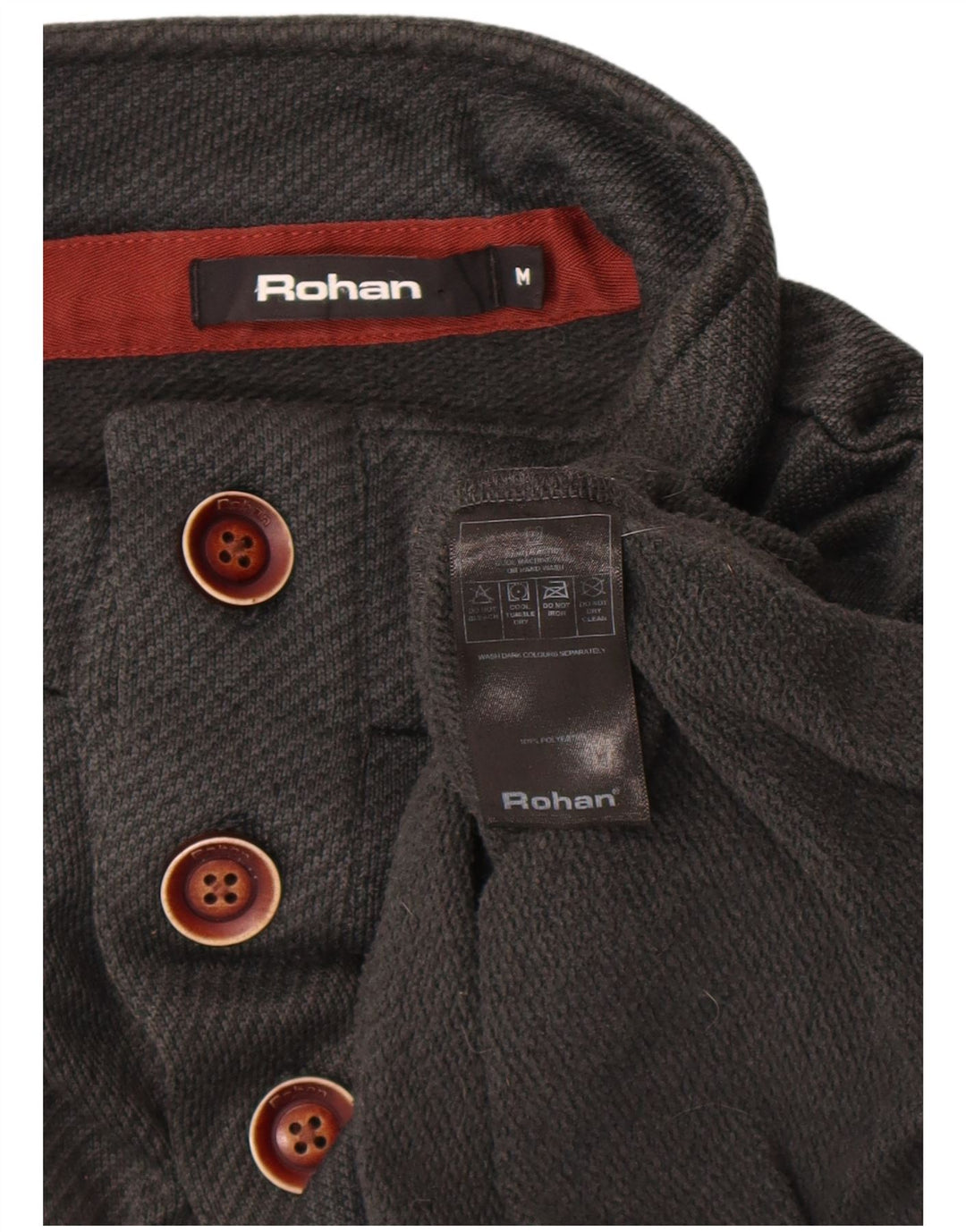 Rohan Hombre Sudadera Con Cuello Con Botones Jersey Gris Medio Poliéster