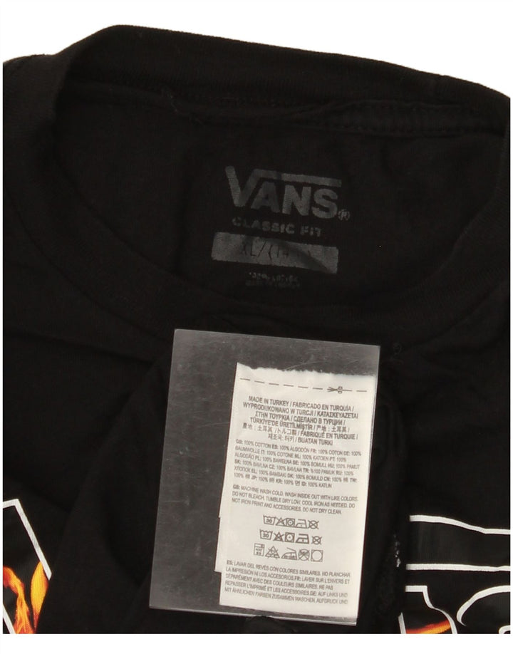 VANS Camiseta gráfica para niños de manga larga 13-14 años XL Negro Colorblock