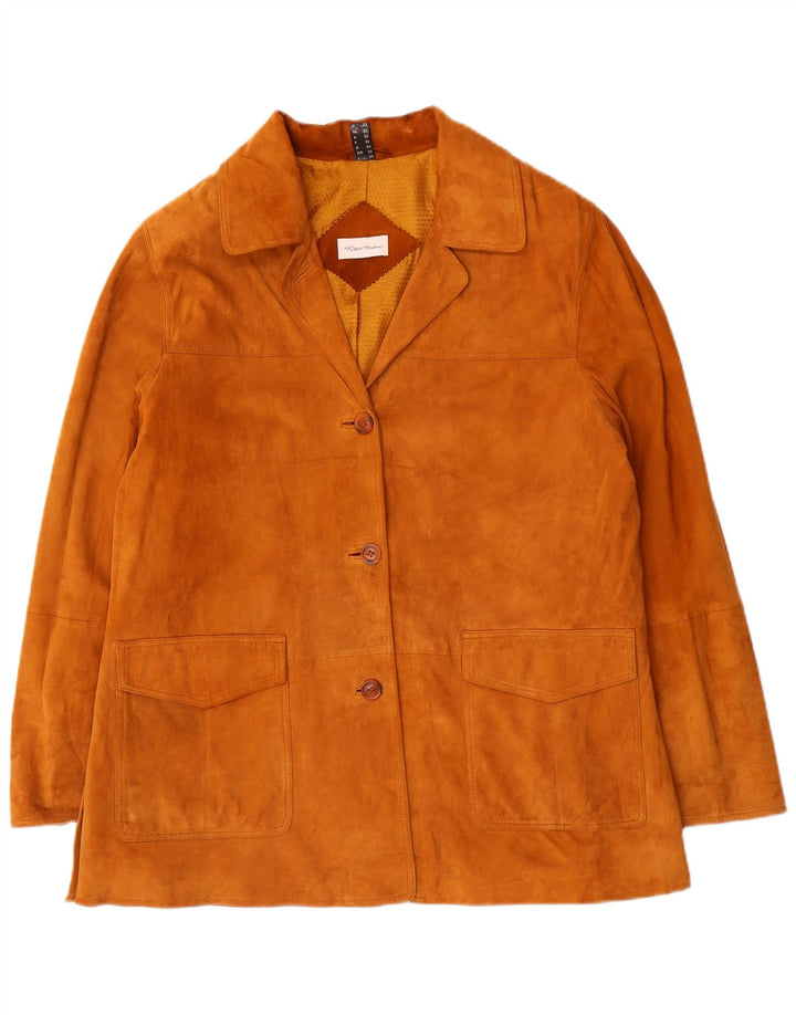 Peter Hahn Chaqueta de ante para mujer US 23 3XL Cuero marrón