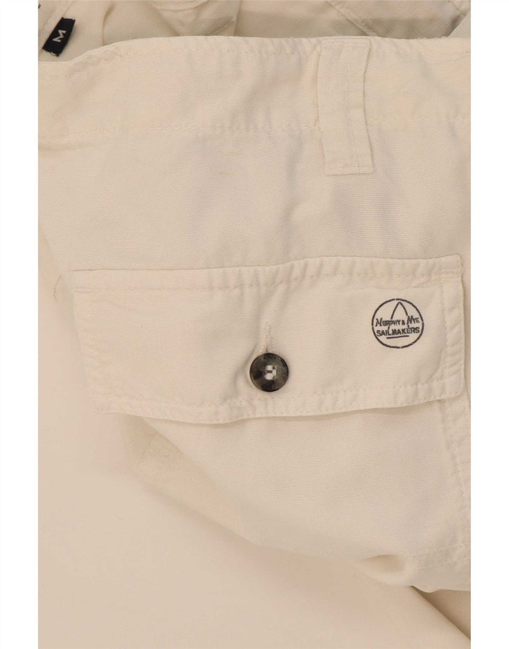 Murphy & Nye Pantalones chinos rectos para hombre mediano W32 L32 algodón blanco