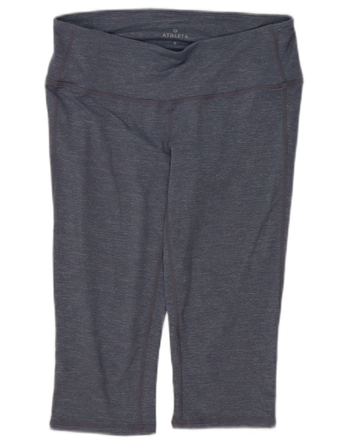 ATHLETA Womens Capri Leggings UK 10 Small Blue Flecked Nylon