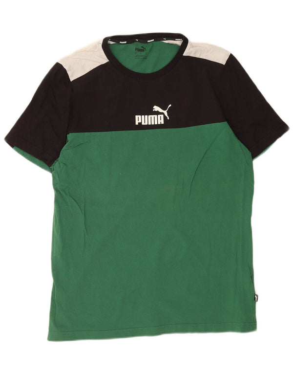 Puma Camiseta Gráfica De Algodón Con Bloques De Color Verde Medio Para Hombre