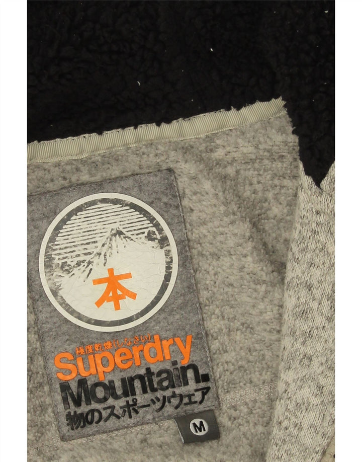 Superdry Suéter con capucha y cremallera para mujer Reino Unido 44 Poliéster moteado gris medio