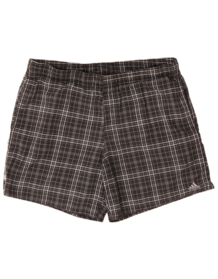 Bañador Adidas Hombre Gris Medio A Cuadros Poliéster