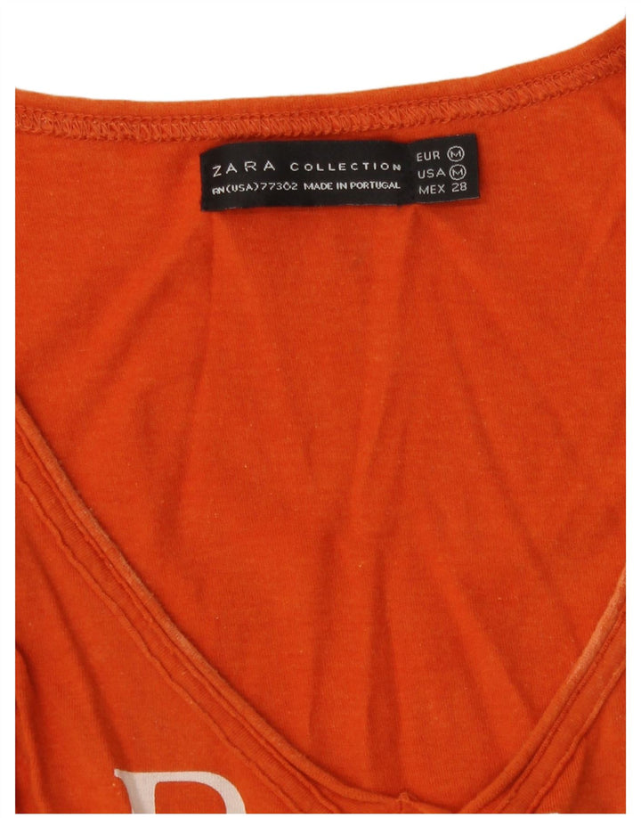 Zara Mujer Gráfico Chaleco Top Reino Unido 40 Medio Naranja Floral