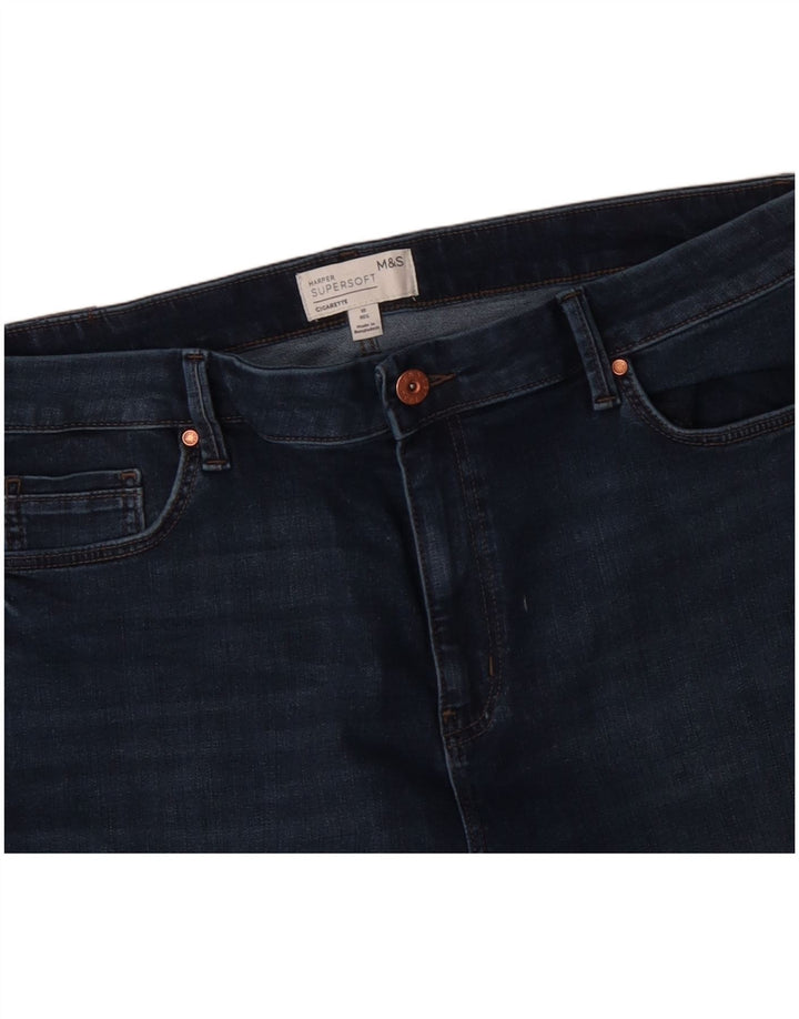 MARKS & SPENCER Vaqueros pitillo ajustados para mujer UK 18 XL W36 L25 Azul