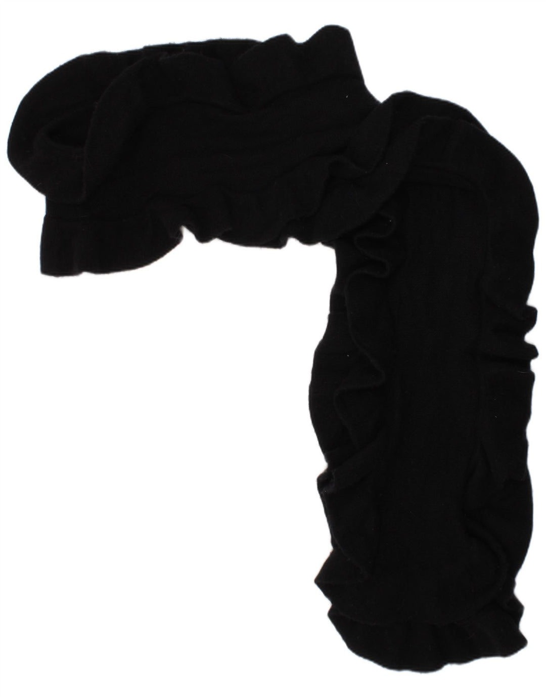 Tommy Hilfiger Bufanda de punto con volantes para mujer Talla única Cachemira negra