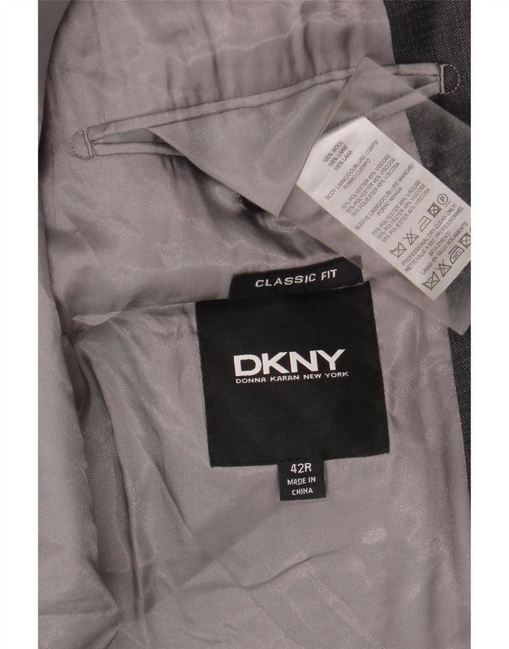 Dkny Chaqueta tipo blazer de corte clásico con 2 botones para hombre UK 42 XL Lana gris
