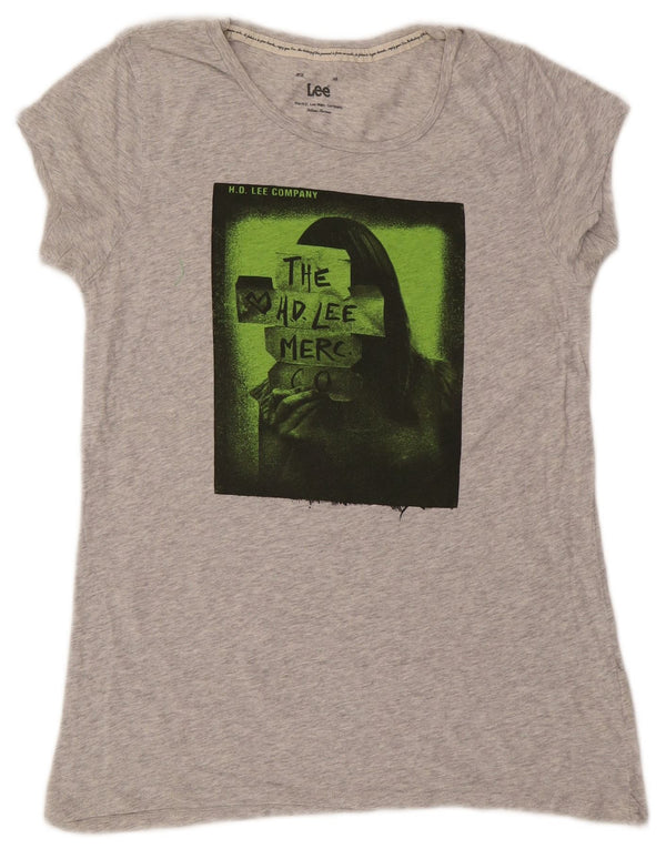 Lee Camiseta gráfica para mujer Top UK 42 Algodón gris medio