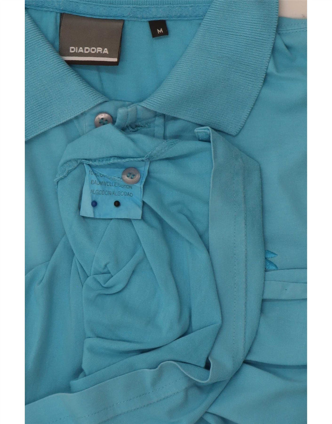 Polo Diadora Hombre Algodón Azul Medio