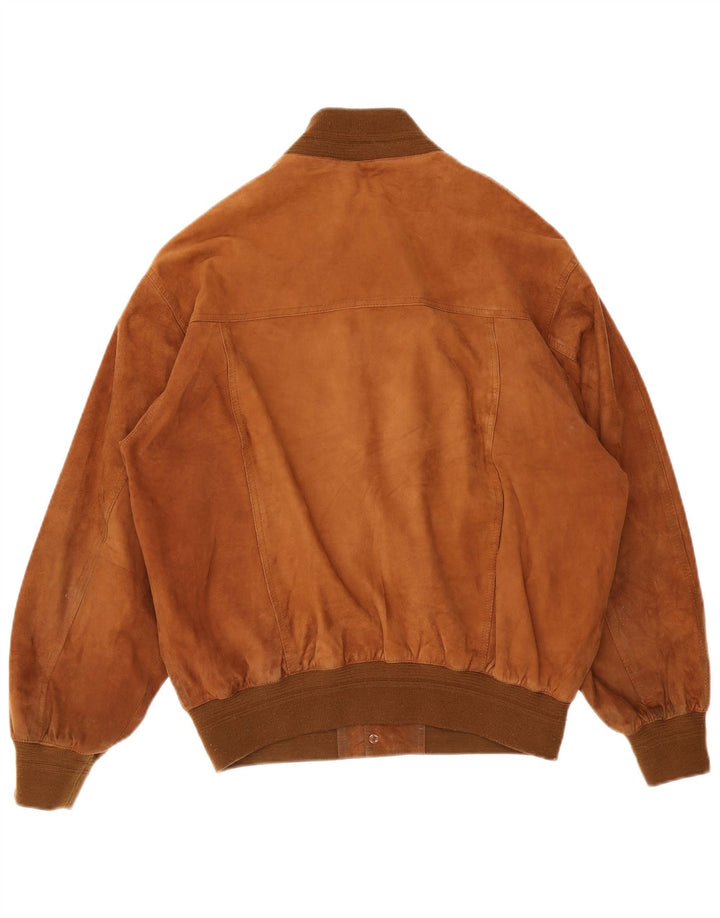 Bata and More Chaqueta bomber de ante para hombre IT 50 Cuero marrón grande