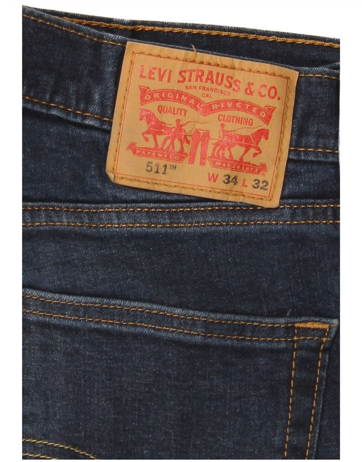 LEVI'S Vaqueros ajustados 511 para hombre W34 L32 Algodón azul marino