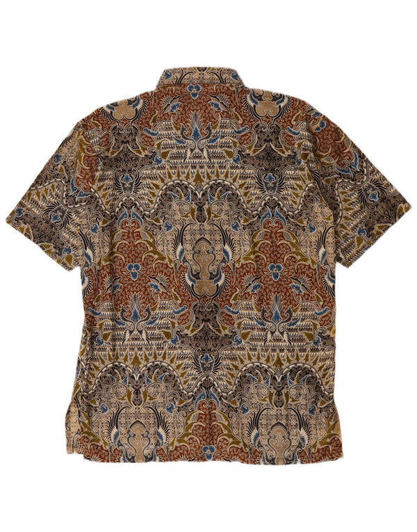 Vintage hombres manga corta camisa tamaño 16 16 1/2 grande multicolor Paisley