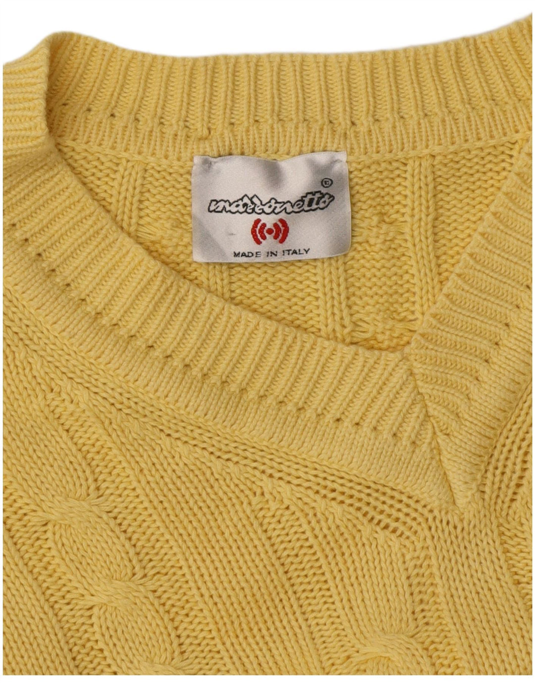 Mazzonetto Jersey Con Cuello De Pico De Algodón Amarillo Medio