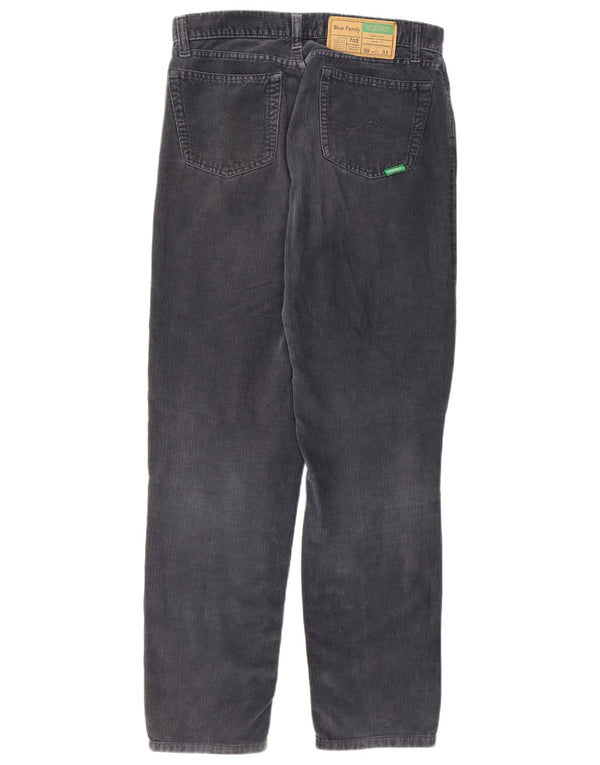 Benetton Hombre Pantalón De Pana Azul Family W30 L28 Algodón Gris