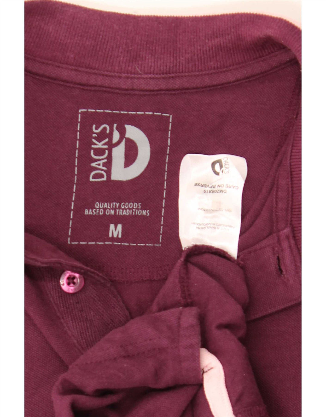 Dack's Polo para hombre de algodón burdeos medio