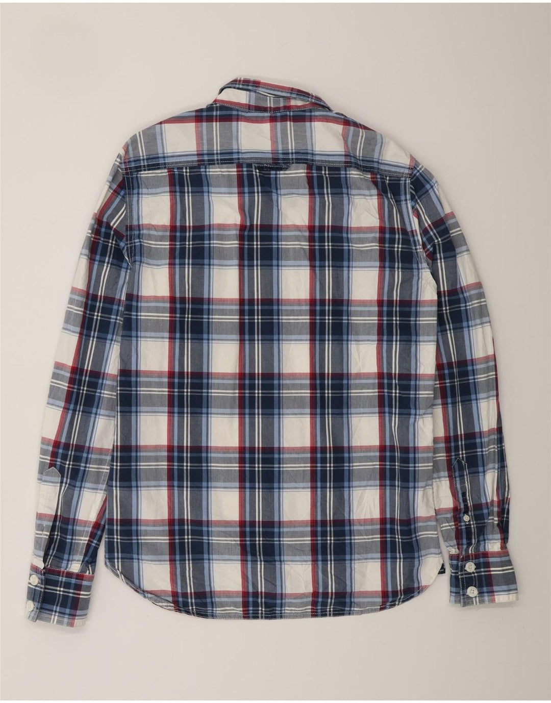 Camisa SUPERDRY para hombre, talla grande, cuadros azul marino