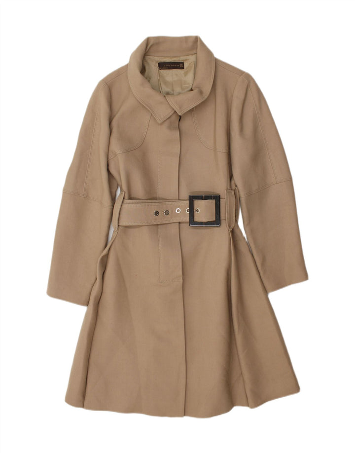 Zara Mujer Abrigo UK 44 Grande Lana Beige