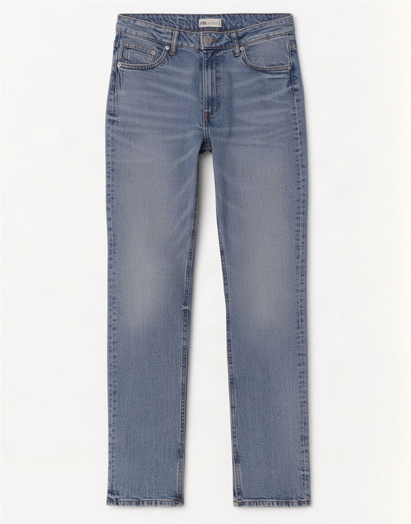 Zara Vaqueros pitillo de cintura alta para mujer EU 40 Medium W30 L33 Algodón azul