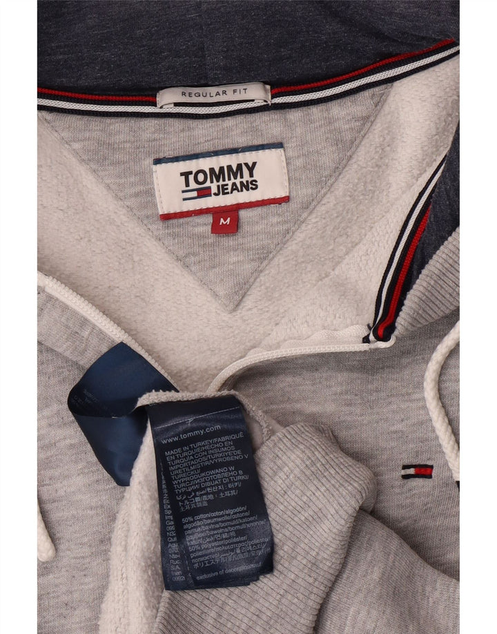 TOMMY HILFIGER Suéter con capucha y cremallera de ajuste regular para hombre Gris medio moteado