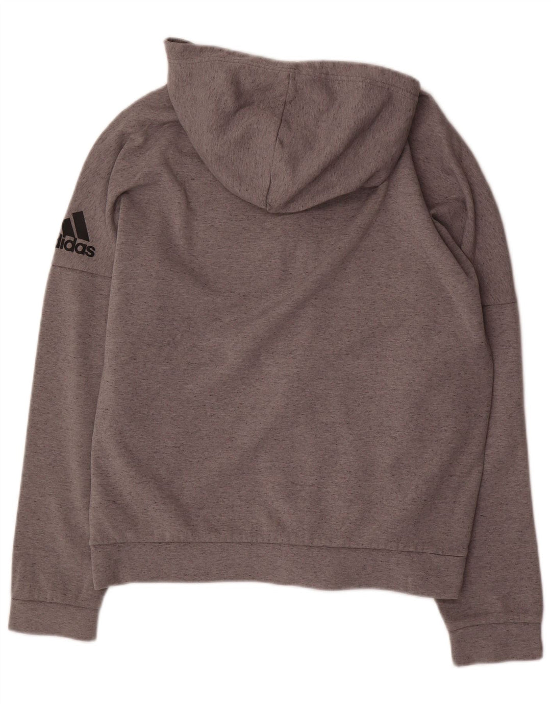 ADIDAS Sudadera con capucha y cremallera para hombre, talla grande, gris moteado