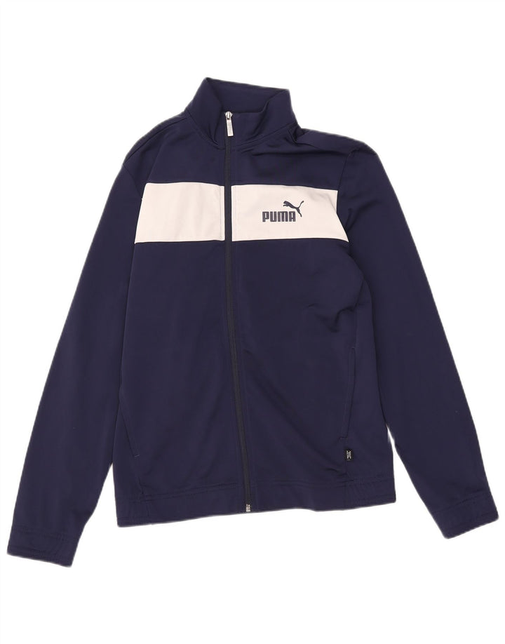 Puma Chaqueta de chándal para niño 15-16 años Azul marino Colorblock Poliéster