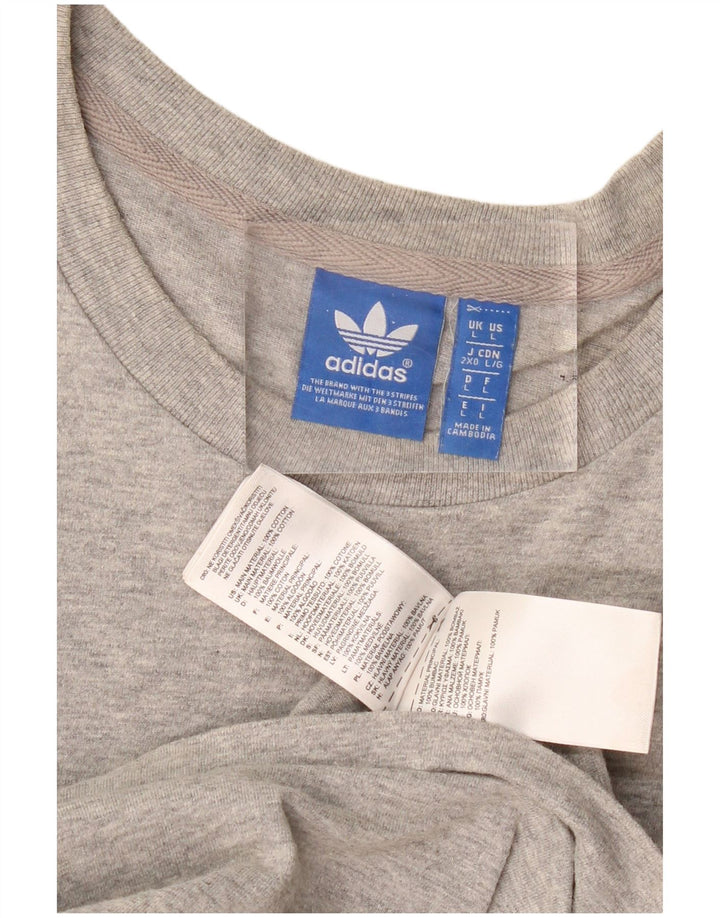 ADIDAS Camiseta gráfica para hombre Top Grande Gris Algodón