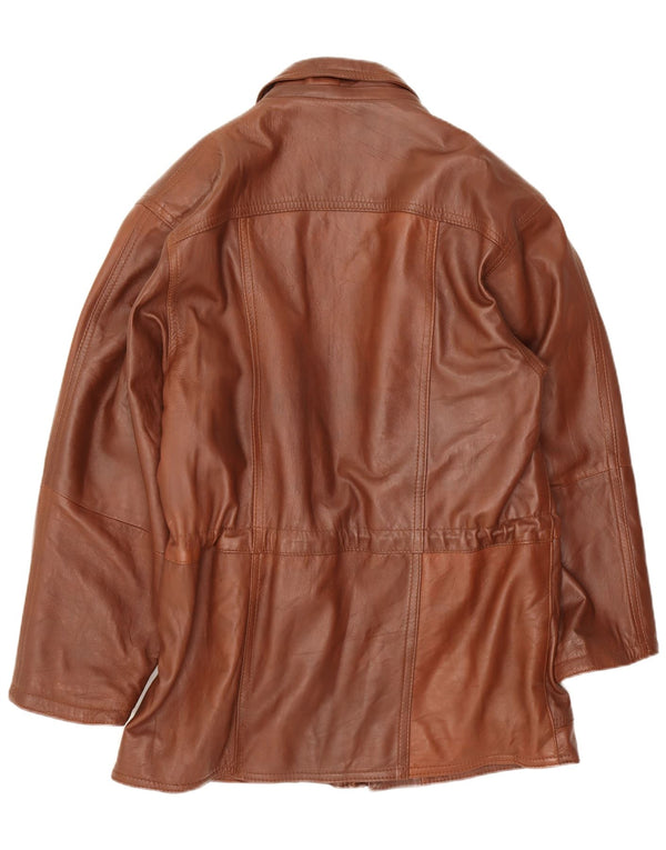 Lavorazione Artigiana Chaqueta de cuero para hombre UK 44 2XL Cuero marrón