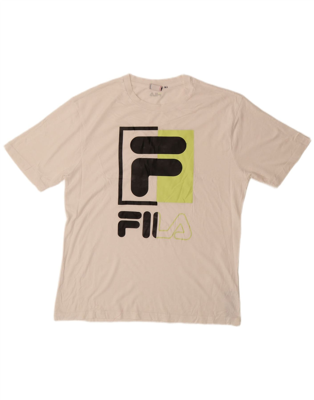 Fila Camiseta gráfica para hombre Top Medium White Cotton