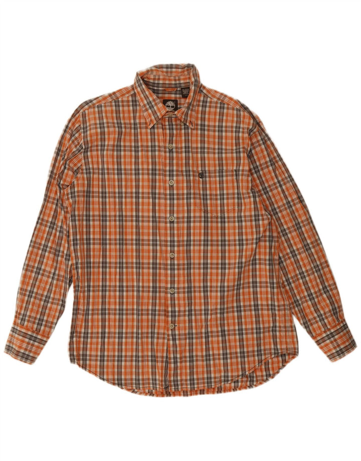 Camisa Timberland Hombre Grande A Cuadros Naranja Algodón